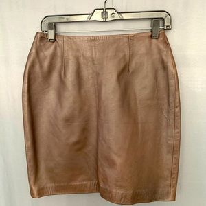 Vintage DKNY Brown Leather Mini Skirt